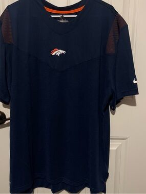 Nike Navy Denver Broncos Short-Sleeve Performance Shirt with Orange Accent